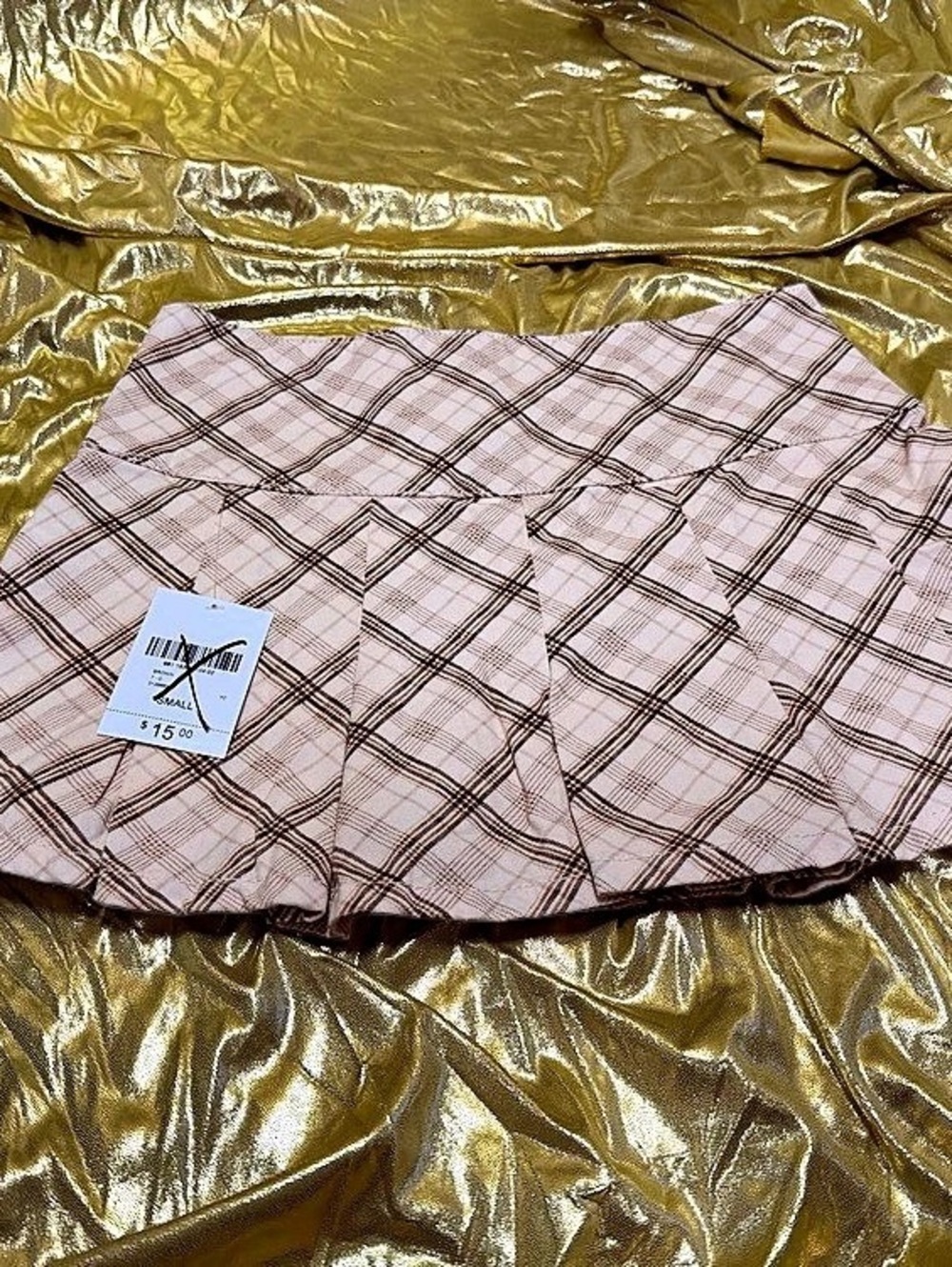 Disney Costume Dept Forever 21 small pink plaid skirt